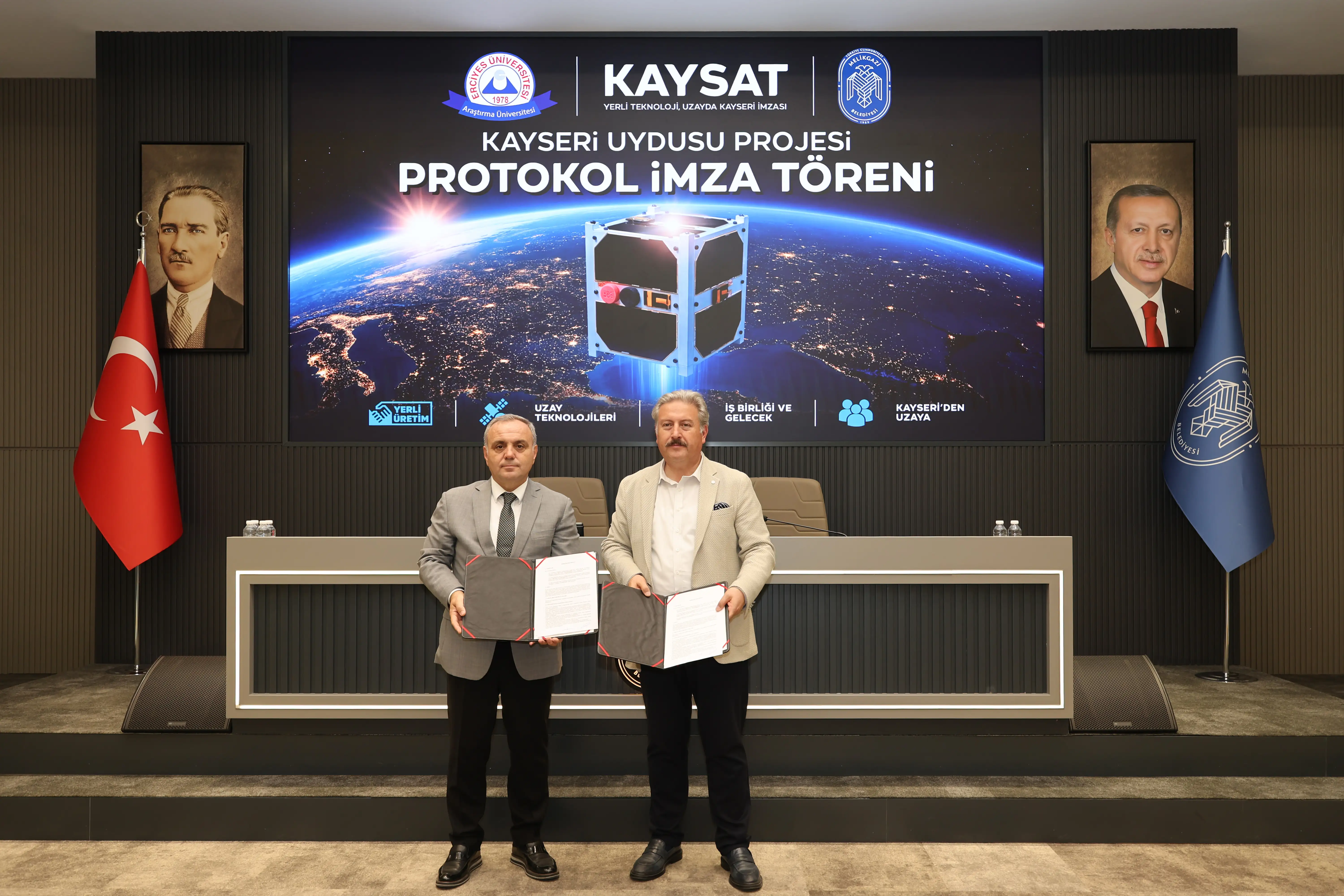 A cooperation protocol was signed at Melikgazi Municipality for KAY-SAT, the first domestically produced meteorological satellite.